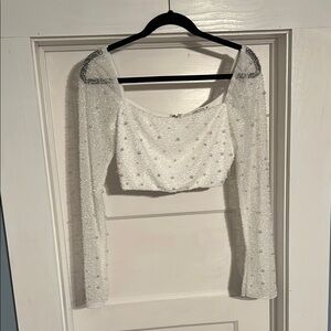 Bridal 12th Tribe crop top pearls